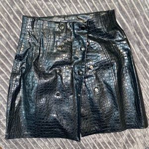 Black leather skirt